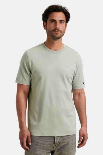 Cast Iron short sleeve r-neck regular fit in Groen