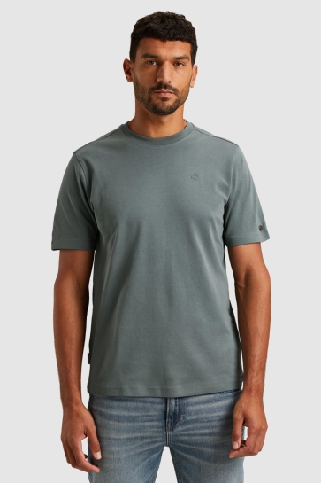Cast Iron short sleeve r-neck regular fit in Blauw