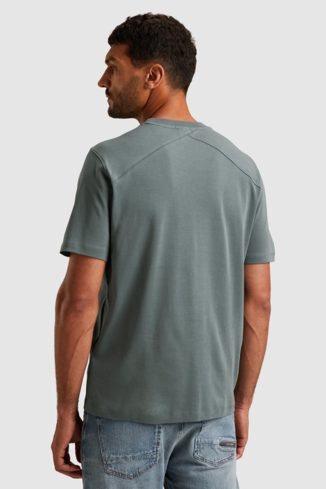 Cast Iron blauwe heren t-shirt | Model achteraanzicht
