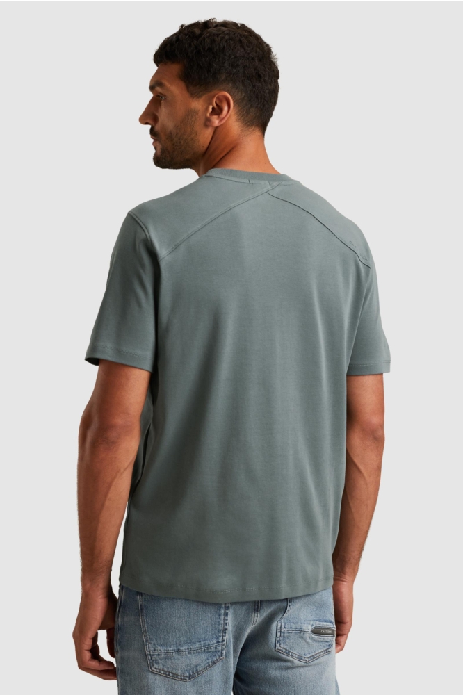 Cast Iron blauwe heren t-shirt | Model achteraanzicht