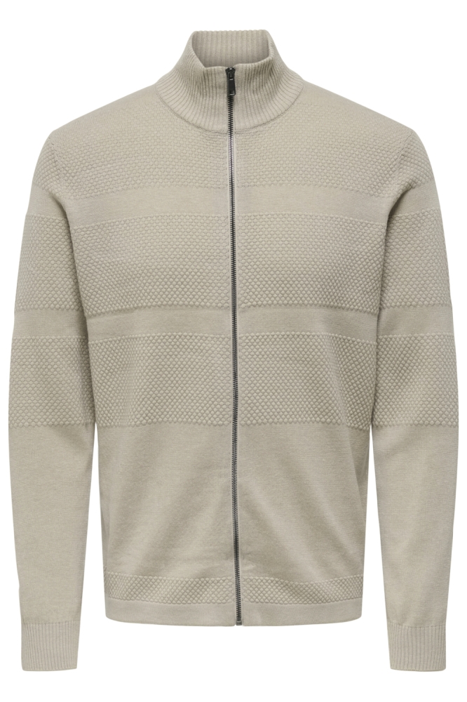 Only & Sons beige heren vest | Vooraanzicht