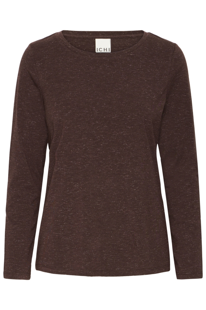 Ichi bruine dames t-shirt | Vooraanzicht