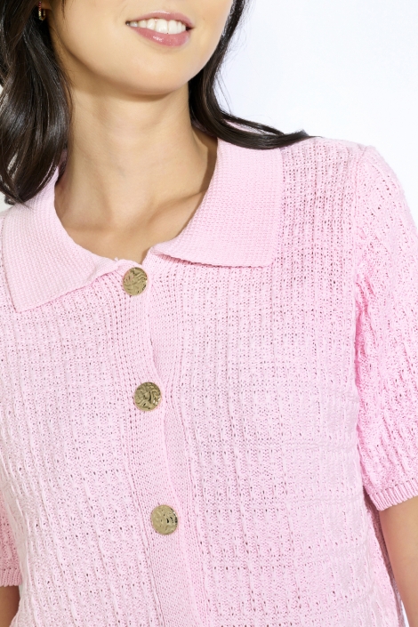 LolaLiza roze dames vest | Close up
