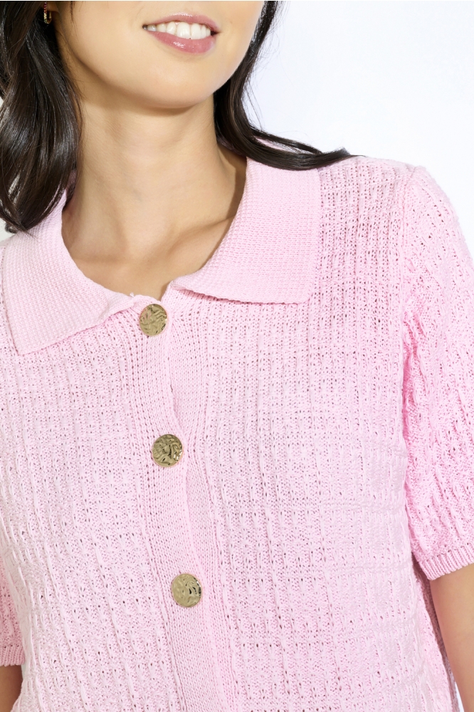 LolaLiza roze dames vest | Close up