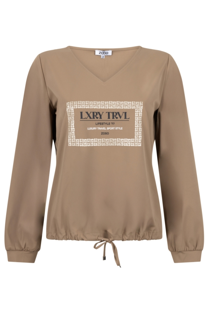 Zoso camel dames t-shirt | Vooraanzicht