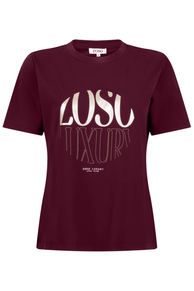 Zoso bordeaux dames t-shirt | Vooraanzicht