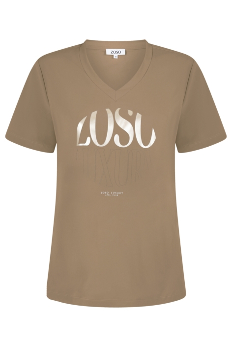 Zoso camel dames t-shirt | Vooraanzicht