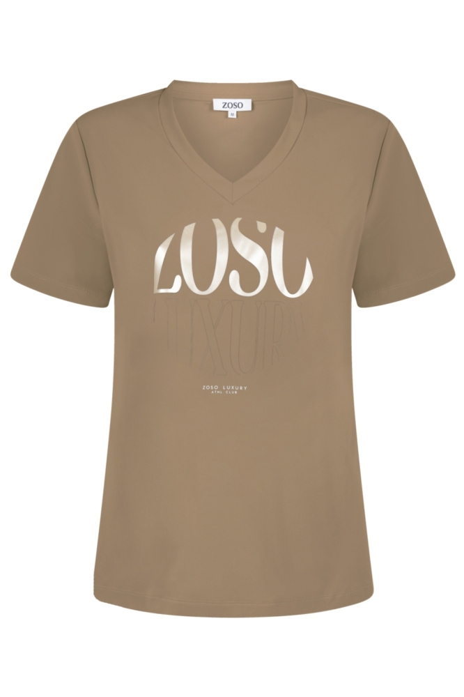 Zoso camel dames t-shirt | Vooraanzicht