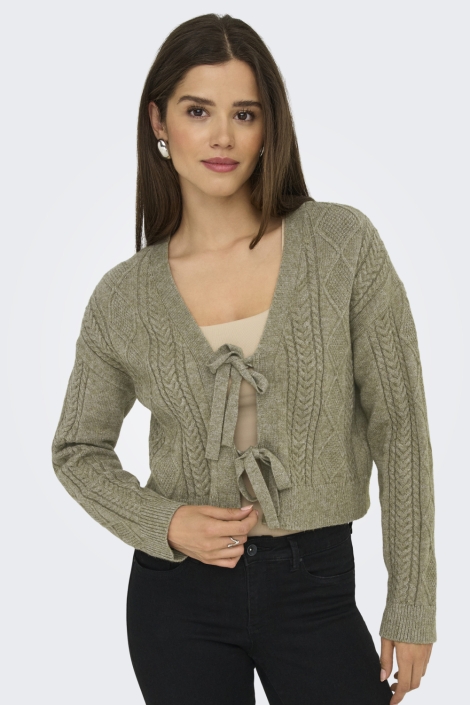 Only groene dames vest | Model vooraanzicht