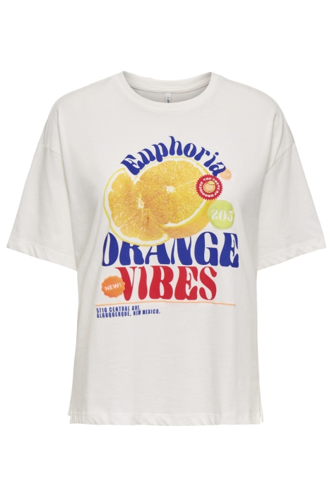 Only witte dames t-shirt | Vooraanzicht