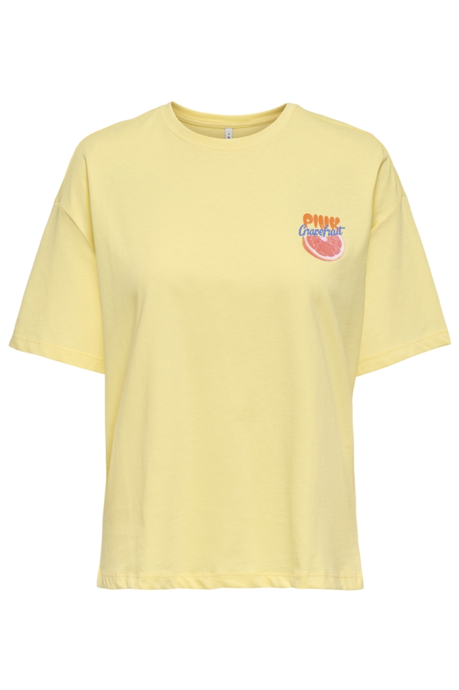 Only gele dames t-shirt | Vooraanzicht