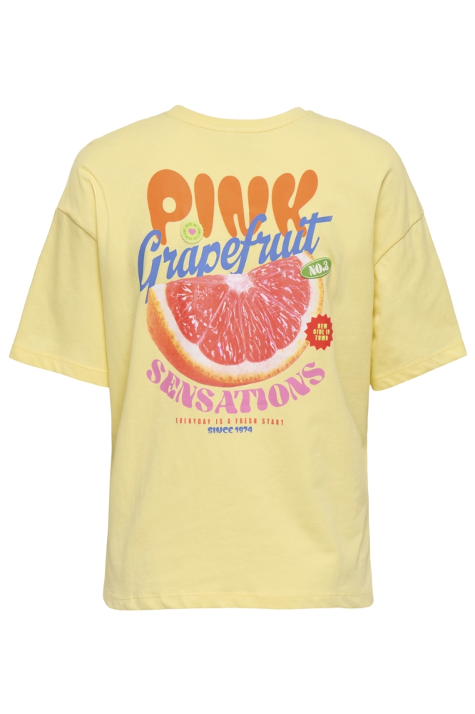 Only gele dames t-shirt | Achteraanzicht