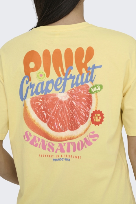 Only gele dames t-shirt | Close up
