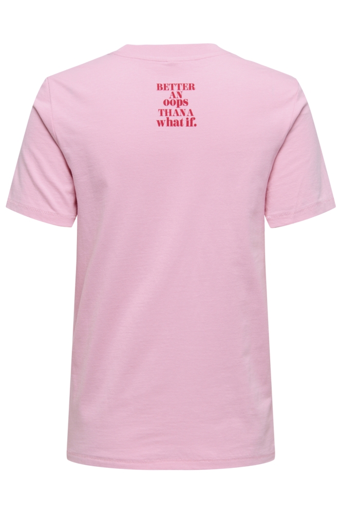 Only roze dames t-shirt | Achteraanzicht