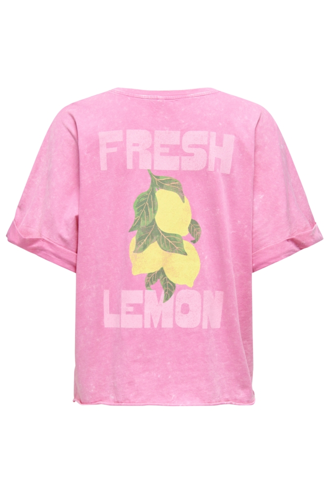 Only roze dames t-shirt | Achteraanzicht