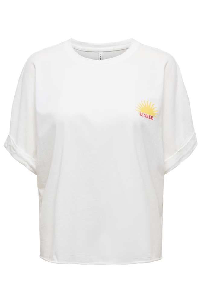 Only witte dames t-shirt | Vooraanzicht
