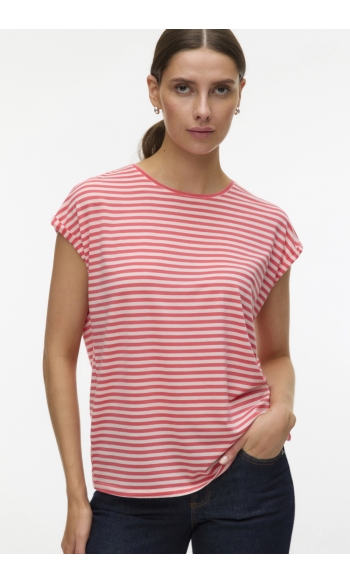 VMAVA SS TOP STRIPE JRS NOOS 10284469 Coral Paradise/PRISTINE