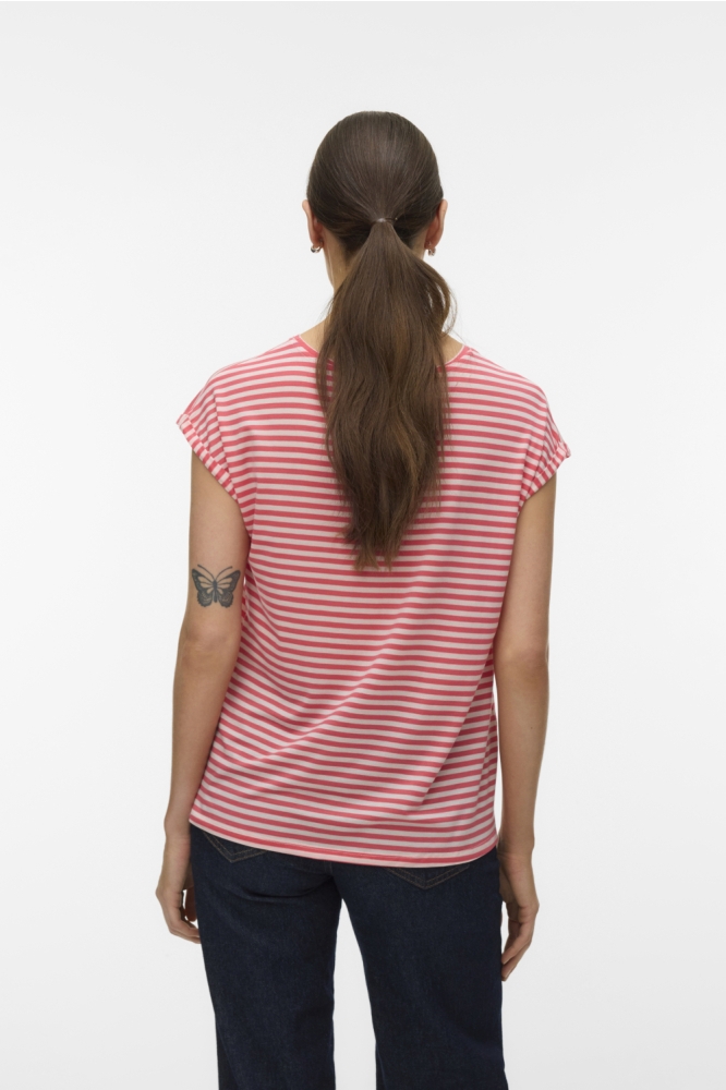 Vero Moda roze dames t-shirt | Model achteraanzicht