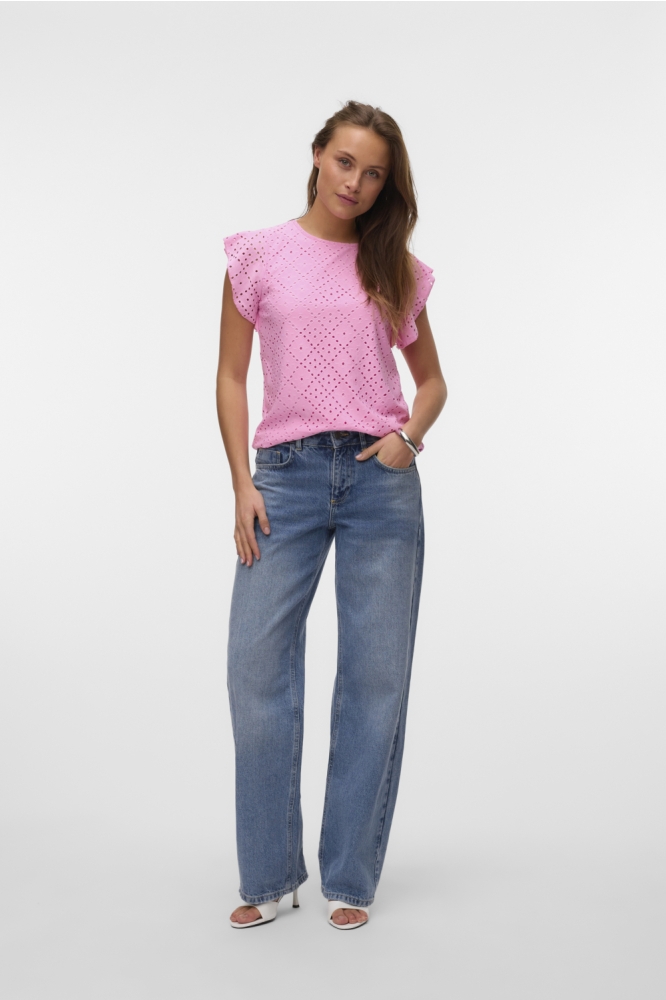 Vero Moda roze dames t-shirt | Model