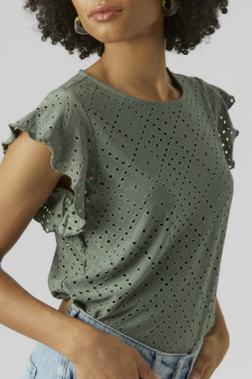 Vero Moda vmtassa sl frill top noos Groen
