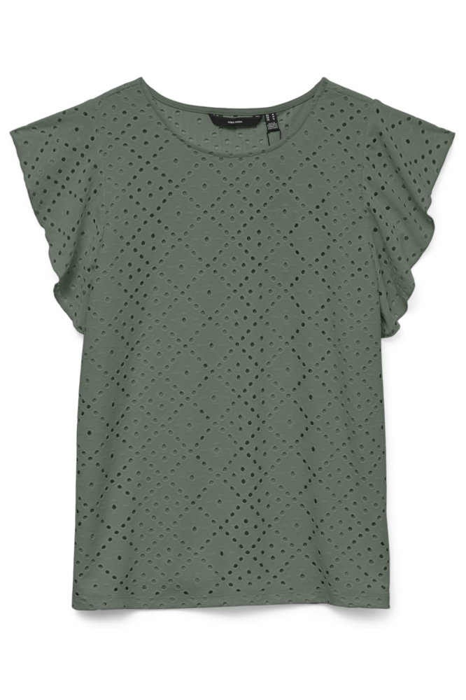 Vero Moda groene dames t-shirt | Vooraanzicht