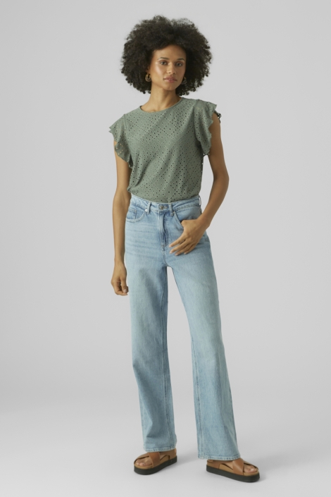 Vero Moda groene dames t-shirt | Model