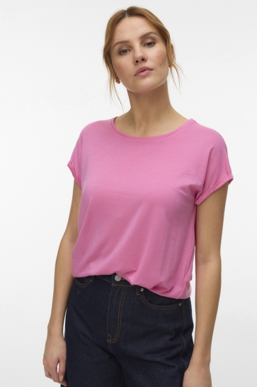 Vero Moda VMAVA PLAIN SS TOP JRS NOOS 10284468 Pink Cosmos