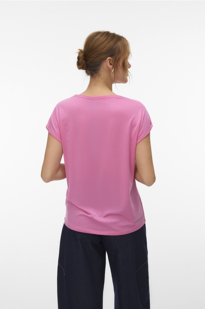 Vero Moda roze dames t-shirt | Model achteraanzicht