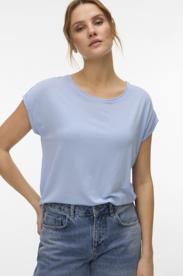 Vero Moda T-shirt VMAVA PLAIN SS TOP JRS NOOS 10284468 Brunnera Blue