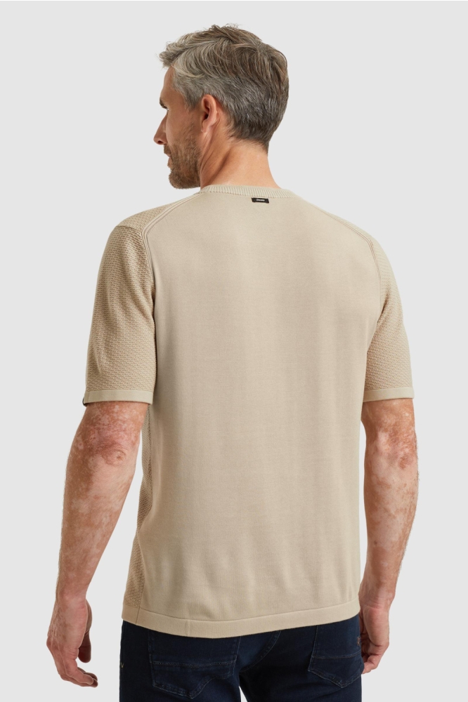 Vanguard beige heren t-shirt | Model achteraanzicht