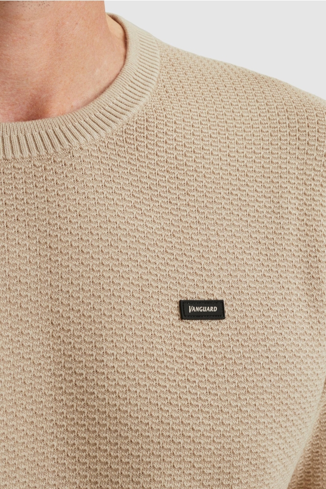 Vanguard beige heren t-shirt | Close up