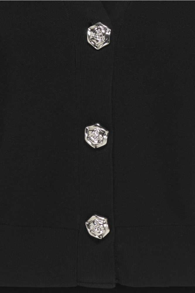 Jacqueline de Yong zwarte dames vest | Close up