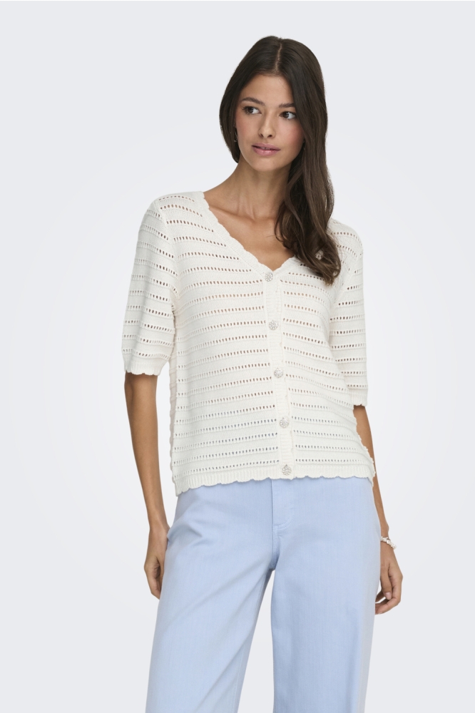 Jacqueline de Yong witte dames vest | Model vooraanzicht