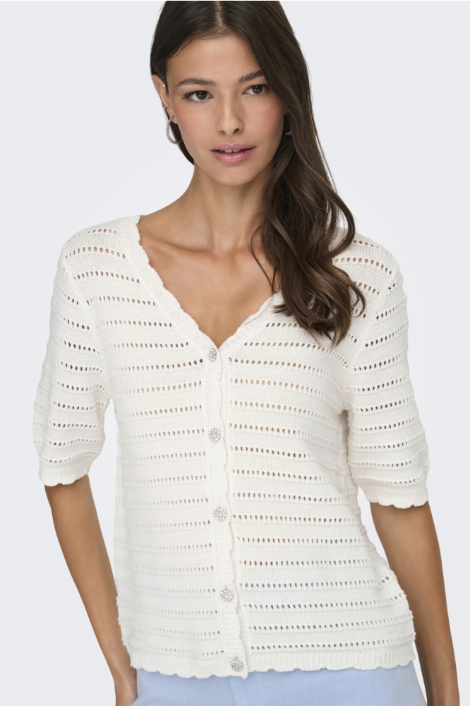 Jacqueline de Yong witte dames vest | Model vooraanzicht
