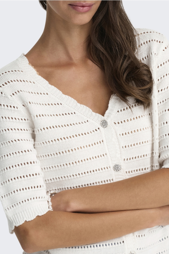 Jacqueline de Yong witte dames vest | Close up