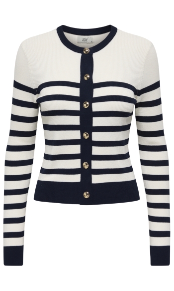 JDYGABY L/S O-NECK CARDIGAN KNT 15366170 CLOUD DANCER/BLACK IRIS