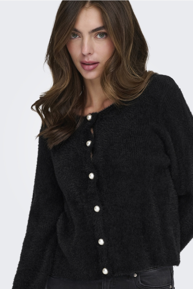 Only zwarte dames vest | Model vooraanzicht