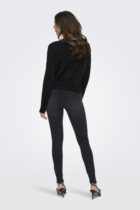 Only zwarte dames vest | Model achteraanzicht