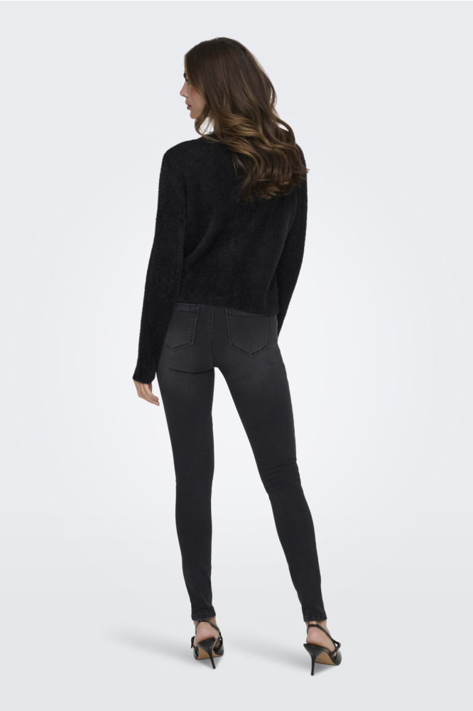 Only zwarte dames vest | Model achteraanzicht