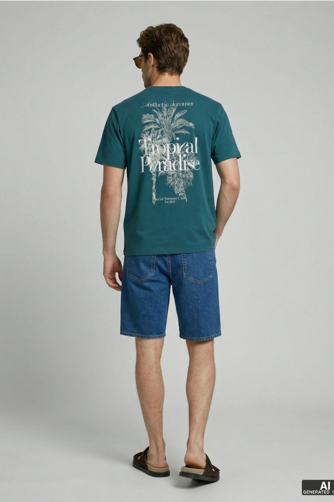 JJ Rebel groene heren t-shirt | Model