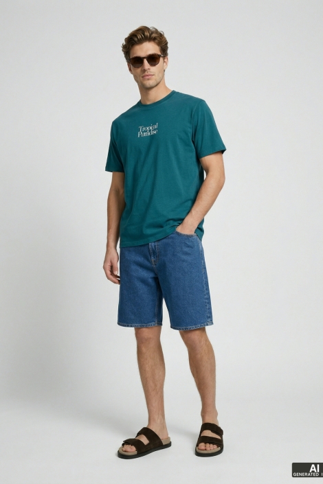 JJ Rebel groene heren t-shirt | Model