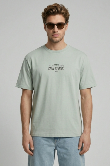 JJ Rebel T-shirt JREBCHRISTIAN SS TEE 12290847 AQUA GREY