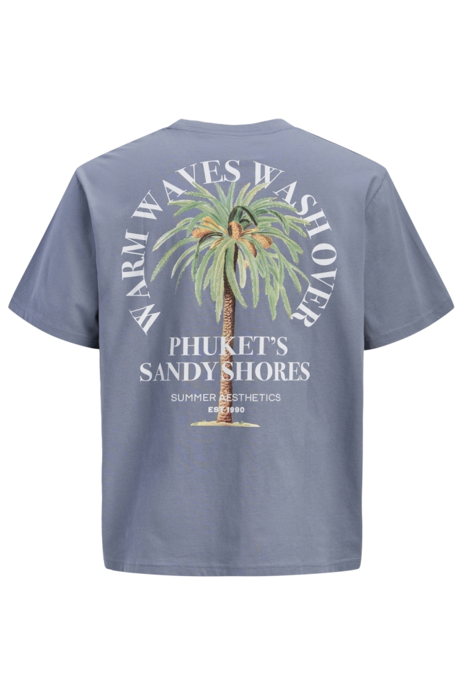 JJ Rebel blauwe heren t-shirt | Achteraanzicht