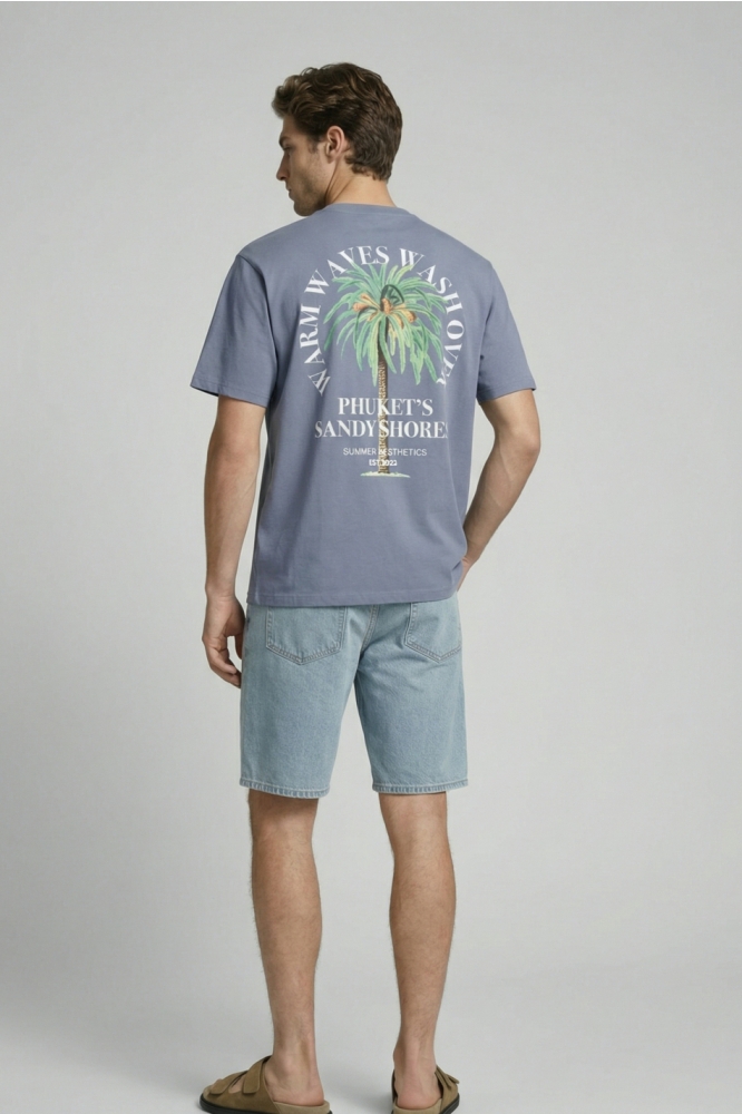 JJ Rebel blauwe heren t-shirt | Model