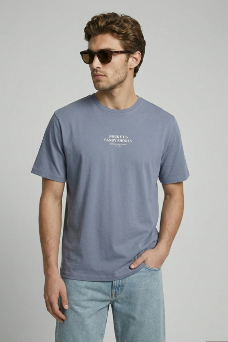 JJ Rebel blauwe heren t-shirt | Model vooraanzicht