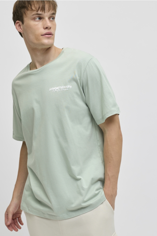 JJ Rebel groene heren t-shirt | Model vooraanzicht