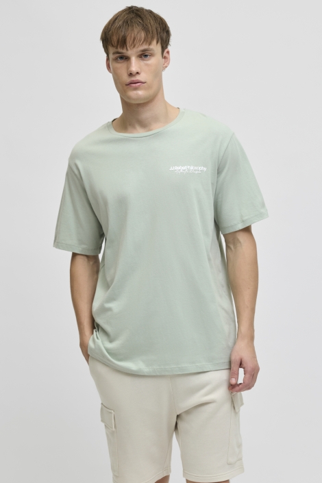 JJ Rebel groene heren t-shirt | Model vooraanzicht