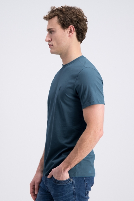 Gabbiano groene heren t-shirt | Model zijaanzicht