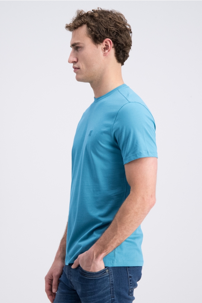 Gabbiano blauwe heren t-shirt | Model zijaanzicht