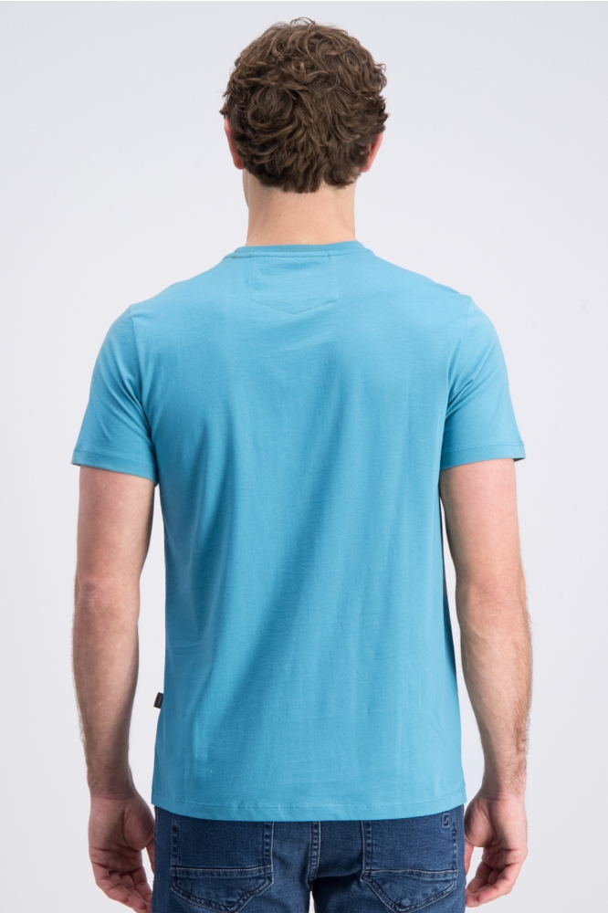 Gabbiano blauwe heren t-shirt | Model achteraanzicht